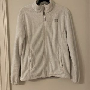 North Face Women’s White Cozy Soft Fuzzy Zip Jacket